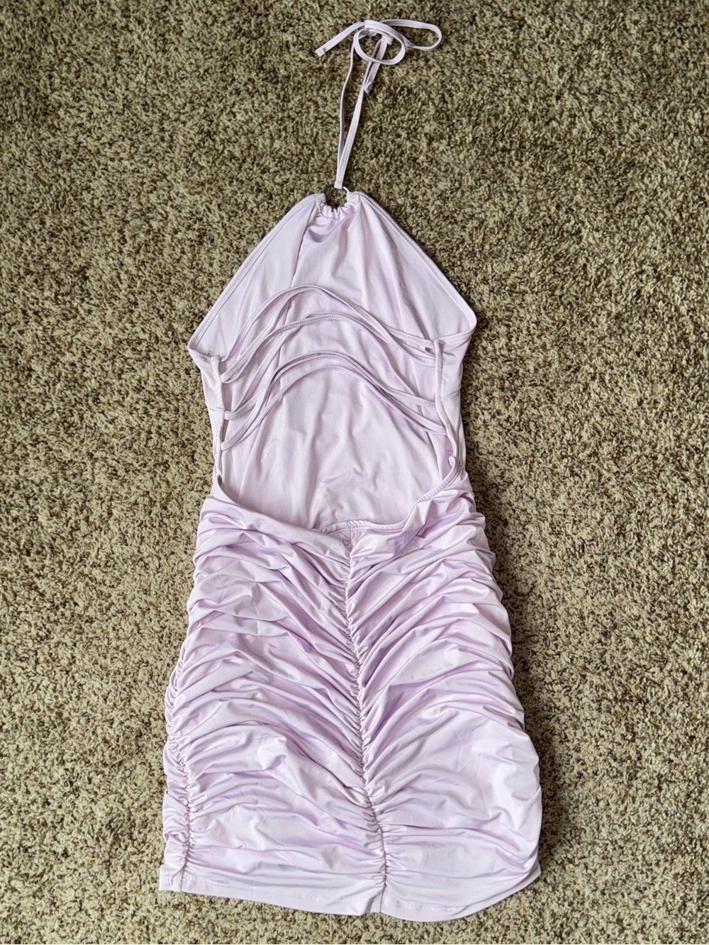 Fashion Nova Lavender Ruched Mini Dress Size Large - Picture 5 of 6